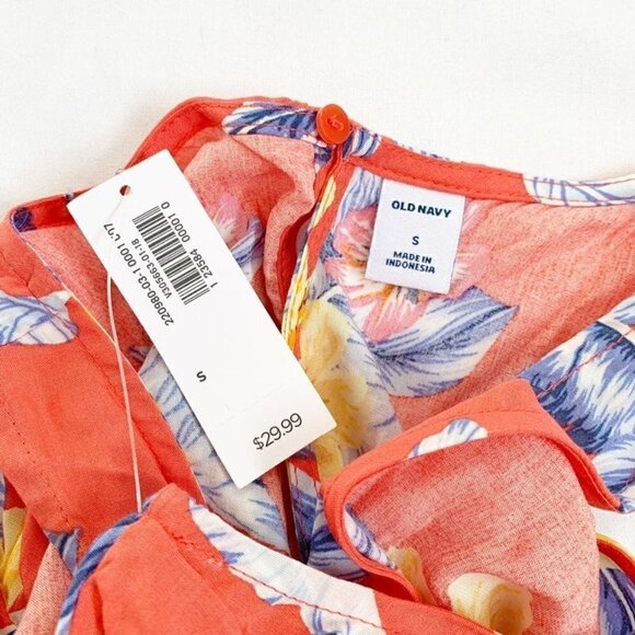 NEW Old Navy bold floral‎ sleeveless ruffle flare twirl summer dress - Small - Picture 5 of 7